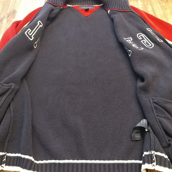 Tommy Hilfiger Spellout Zip Front Sweater
